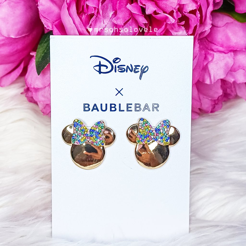 Disney X Baublebar Minnie Mouse Rhinestone Bow Earrings